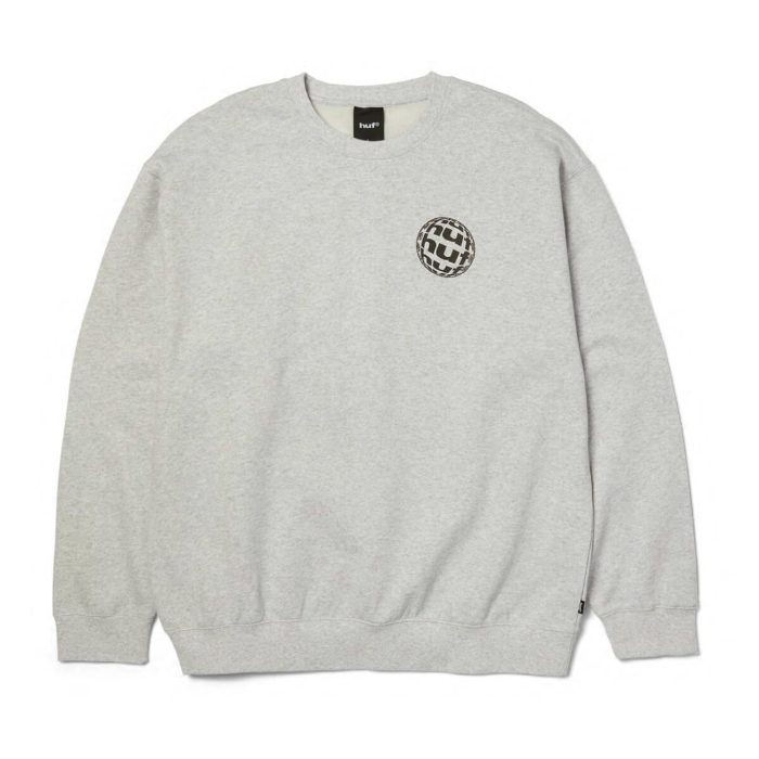 HUF WIDE ANGLE CREW PULLOVER HEATHER GREY XL