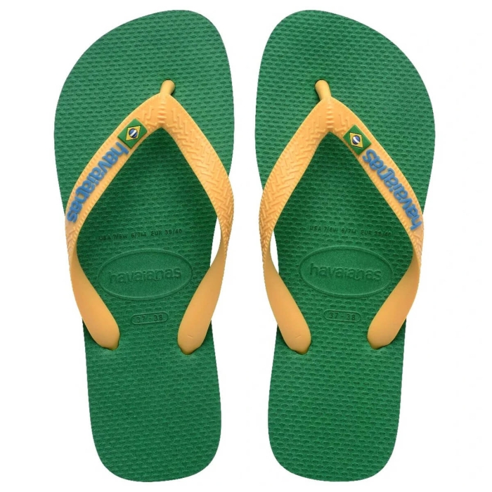 HAVAIANAS BRASIL LOGO GREEN/YELLOW 39/40