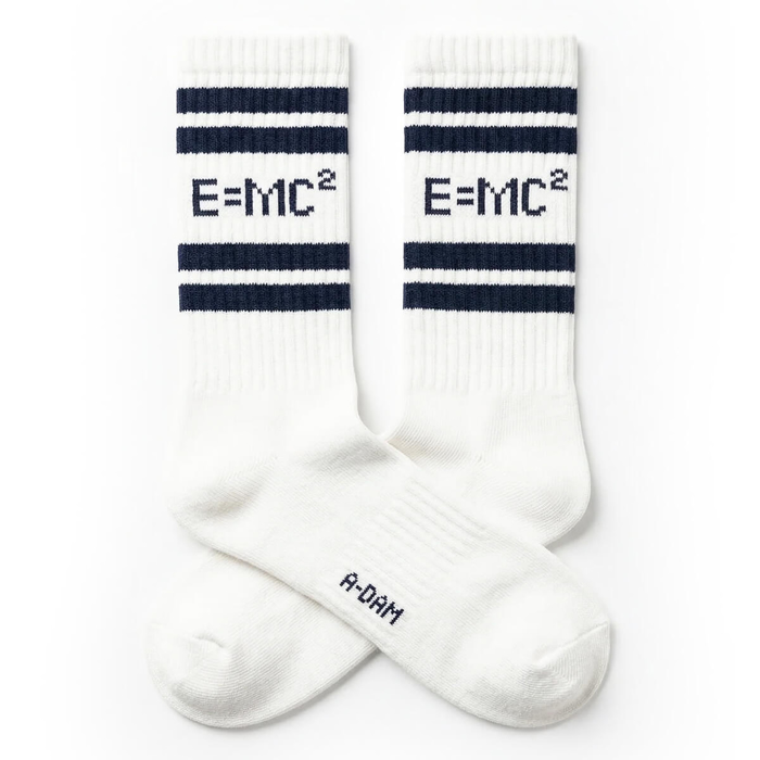 ADAM CREW SOCKS WHITE E=MC2 INT 1001 A-DAM WHITE 36-40