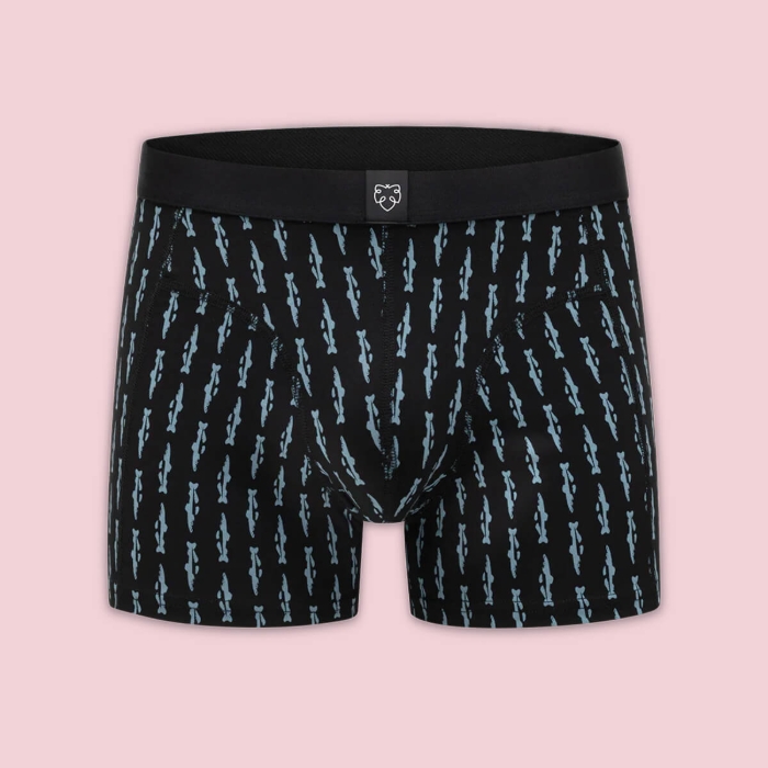 ADAM BOXER BRIEF BLACK TROUTS AOP 9000 A-DAM BLACK M