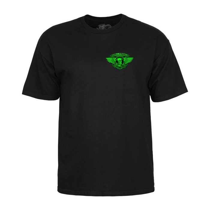 POWELL WINGED RIPPER GREEN BLACKLIGHT T-SHIRT BLACK XXL