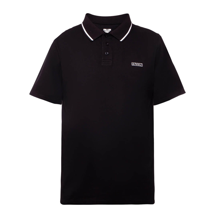 FALLEN POLO T-SHIRT BLACK/BLACK M