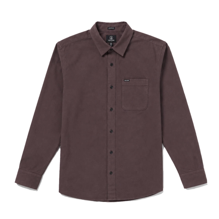 VOLCOM CADEN SOLID LS SHIRT RAISIN XL