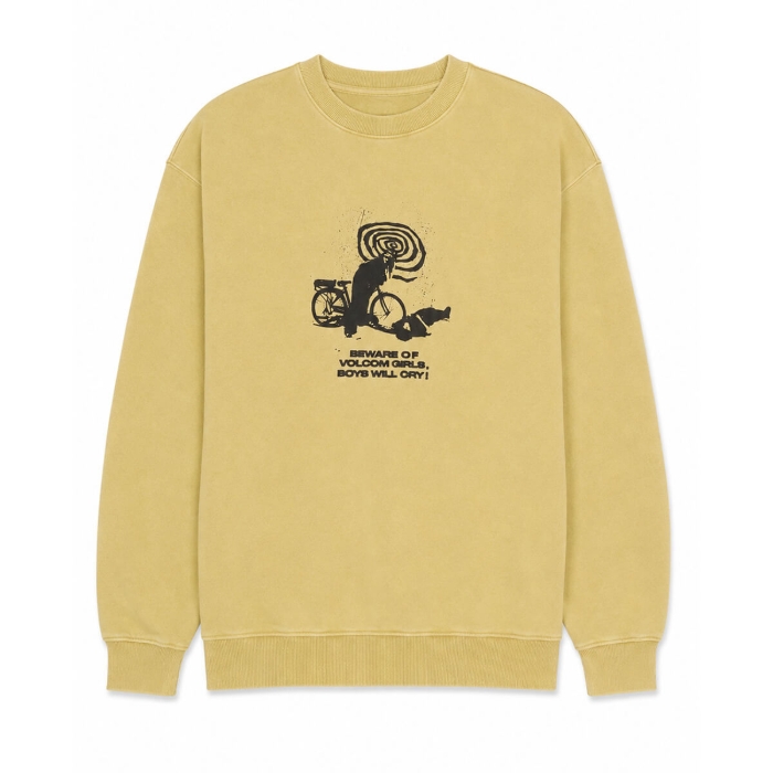 VOLCOM LIFER CREW MUSTARD L