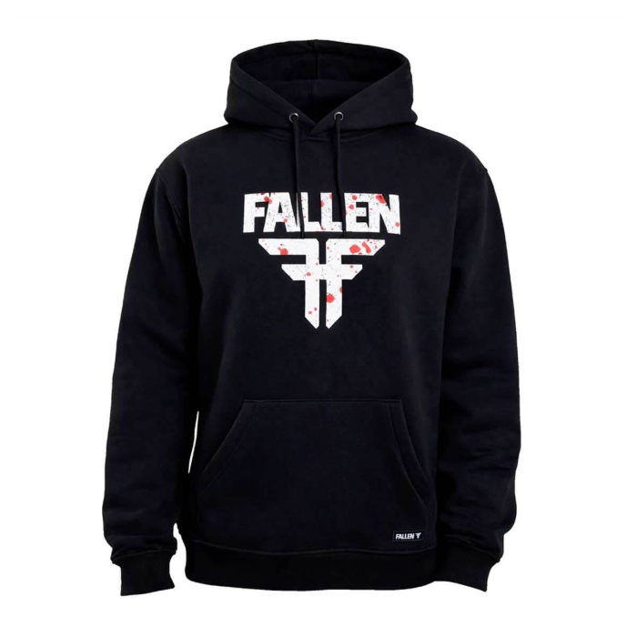 FALLEN INSIGNIA HOODIE PULLOVER BLACK/WHITE/SPLATTER XXL
