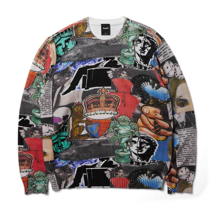 HUF BOULEVARD STATUS CREWNECK MULTI M