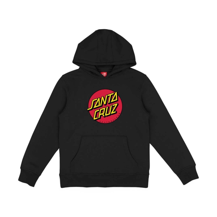SANTA CRUZ YOUTH CLASSIC DOT HOOD PULLOVER BLACK 6-8