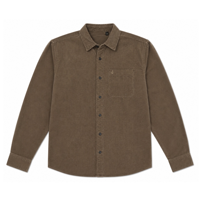 VOLCOM ZANDER CORDUROY LS SHIRT EARTH S