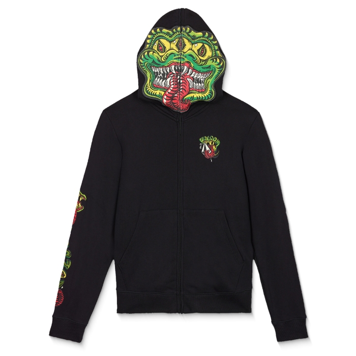VOLCOM SNAKY FULL ZIP HOODIE PULLOVER BLACK S