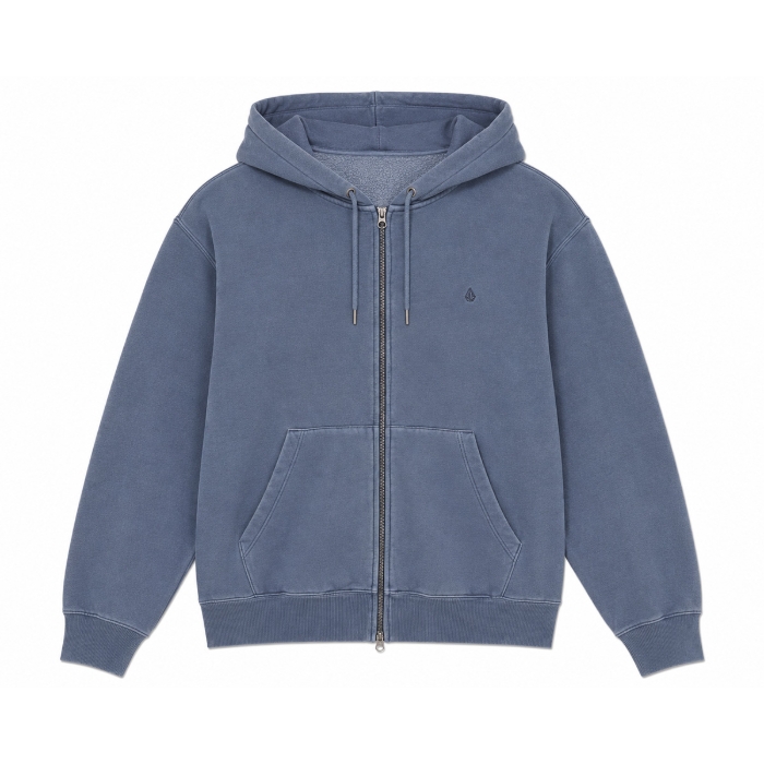 VOLCOM SINGLE STONE ZIP HOODIE PULLOVER STORM BLUE S