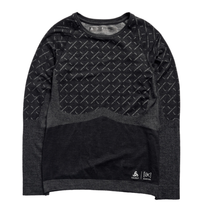 BURTON W [AK] SLOKAR MERINO CREW TRUE BLACK/GRAY CLOUD S